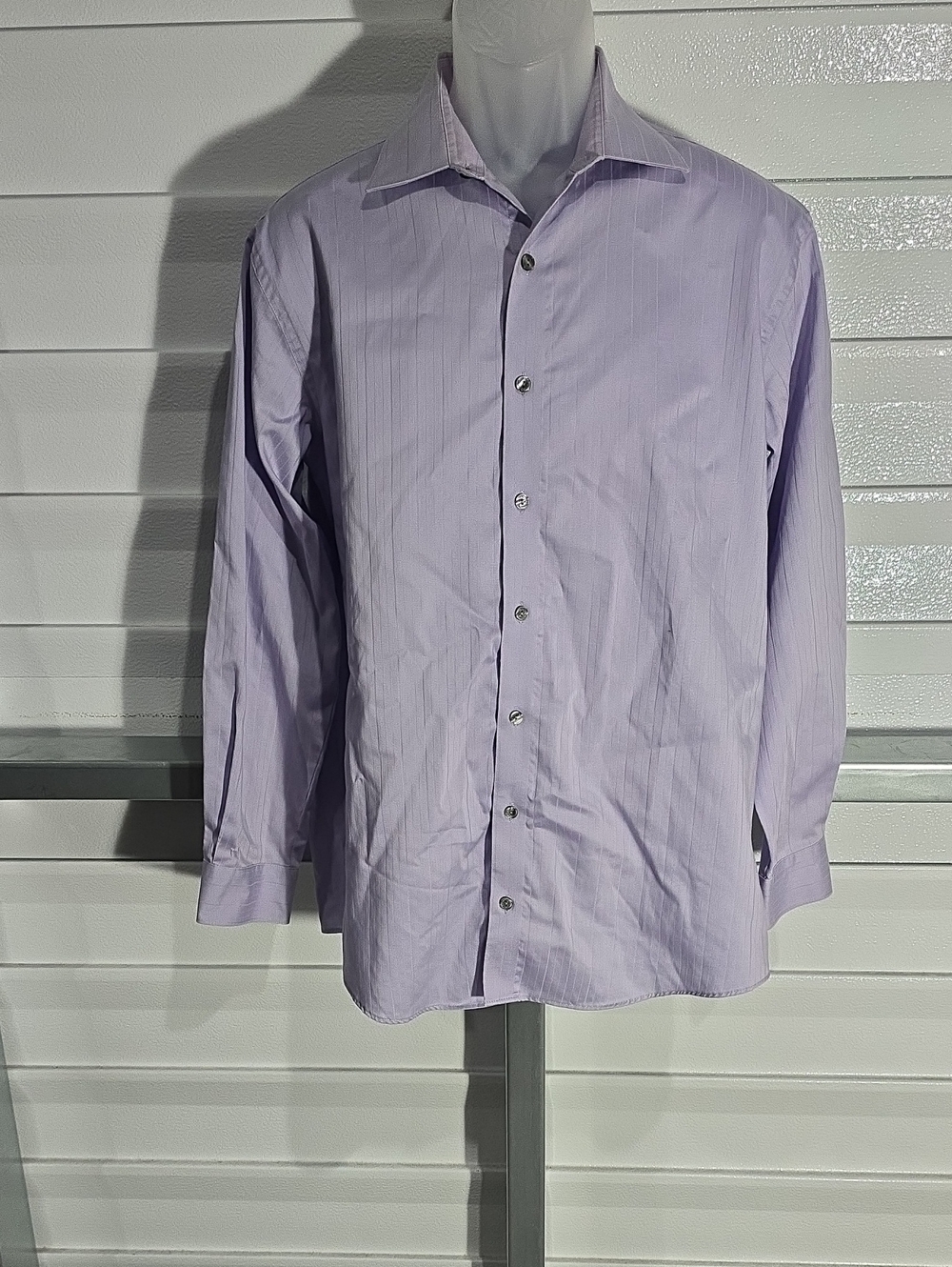 Kenneth Cole Reaction Light Lavender Long-Sleeve Dress Shirt Size M